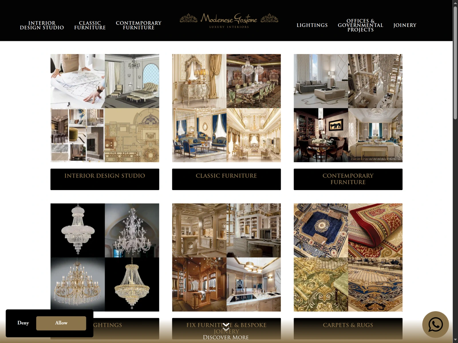 modenesegastone.com homepage, the Modenese Gastone website Pinnacli works on
